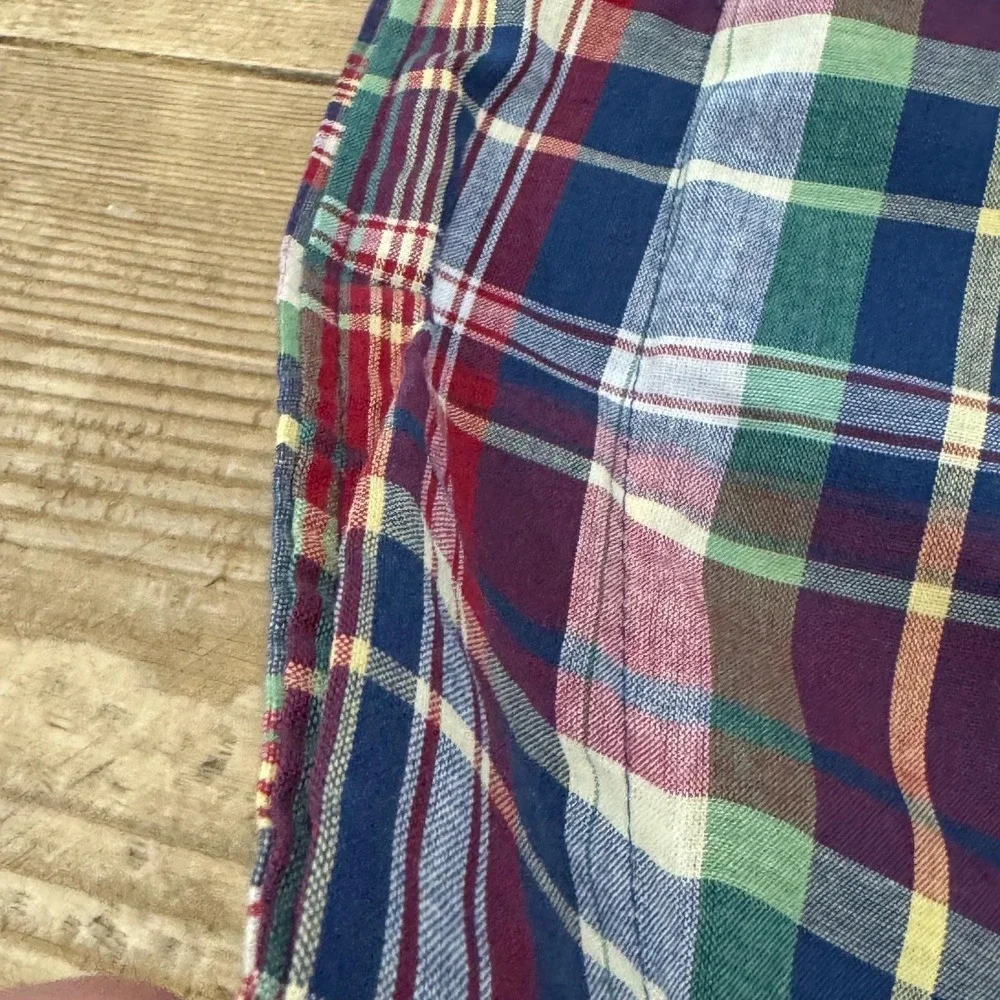 Vintage Ralph Lauren Garrison Madras red and blue plaid pillow sham